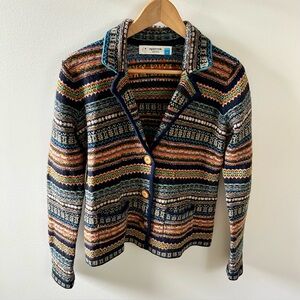 Anthropology Sparrow 100% Wool Multicolor Knit Cardigan - Size S